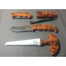 Jagdset Orange-Camo mit 2 Messern, S&auml;ge und...