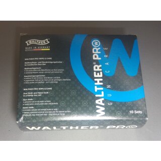 Reinigungst&uuml;cher Waffe und H&auml;nde Walther Pro Wipe&amp;Care 10 Stck