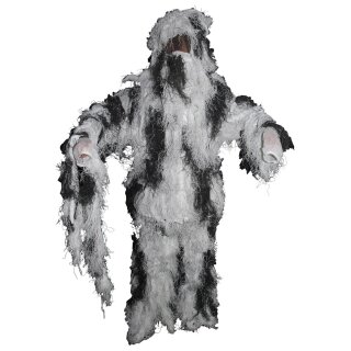 Tarnanzug Ghillie Suit Schneetarn XL/XXL mit Jacke, Hose, Hut und Gewehrabdeckung