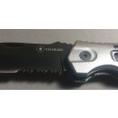 Taschenmesser ZH Schwarz Silber mit Clip 80mm Slipjoint S&auml;gezahnung