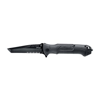 Taschenmesser EH Walther Black Tac 2 97mm 440C BTK2 Tanto S&auml;gezahnung