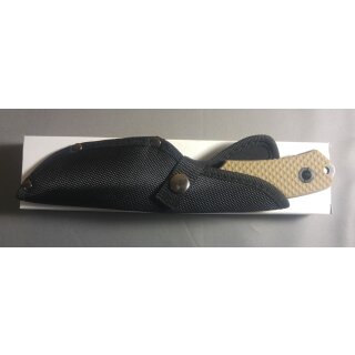 Fahrtenmesser G10 Griff Tan 120mm Stonewashed mit Cordurascheide