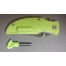 Taschenmesser EH Albainox Original Neongr&uuml;n 72mm mit Feuerstarter S&auml;gezahnung