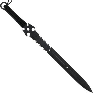 Schwert mit R&uuml;ckenscheide und 2 Wurfmessern Schwarz