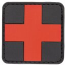 Patch PVC First Aid Schwarz Rot 5x5cm
