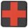 Patch PVC First Aid Schwarz Rot 5x5cm