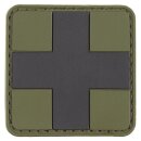 Patch PVC First Aid Oliv Schwarz 5x5cm