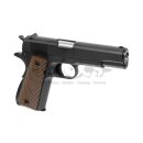 Pistole WE M1911 Full Metal v3 Schwarz 6mmBB GBB 15Rds ab18