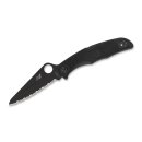 Taschenmesser EH Spyderco Pacific Salt 2 All Black 96mm H1 Backlock S&auml;gezahnung