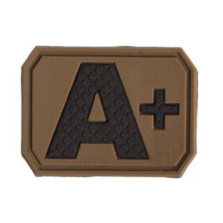 Patch PVC Blutgruppe A Positiv Coyote A+ 3,8x2,8cm