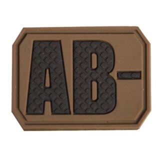 Patch PVC Blutgruppe AB Negativ Coyote AB- 3,8x2,8cm