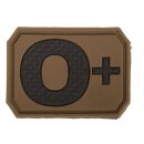 Patch PVC Blutgruppe 0 Positiv Coyote 0+ 3,8x2,8cm