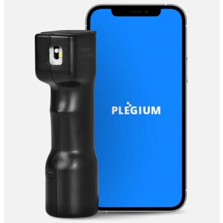Pfefferspray Plegium Smart Schwarz mit LED, Strobo, Sirene und GPS 13ml