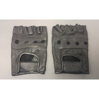 Handschuhe ohne Finger Leder Schwarz XS