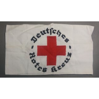 Armbinde Deutsches Rotes Kreuz DRK mit Schrift Original Stoff 22x12cm Bestickt Alt 1918-1945