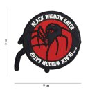 Patch PVC Black Widow Eater Schwarz Rot 80 x 90mm