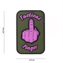 Patch PVC Tactical Finger Oliv Pink 45 x 69mm