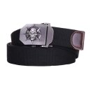 G&uuml;rtel Skull Star Schwarz 3,5 x 115cm