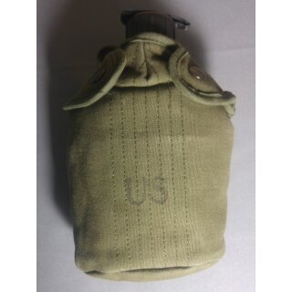 US Vietnam Feldflasche mit Canteen Pouch M-1956 Version 2 mit Acrylfutter Neuwertig Original