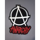 Patch Stoff Anarchy 17x21cm Schwarz+Rot+Wei&szlig; B&uuml;gelbild