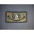 Patch Stoff Smiley Digital Woodland 6,5x3,5cm