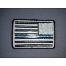 Patch Stoff US Flagge mit blauer Linie 8,5x5,5cm