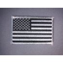 Patch Stoff US Flagge Grau+Schwarz 7,5x5cm