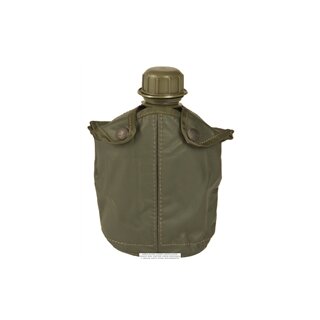 Feldflasche Belg.0,75l mit H&uuml;lle PVC Oliv Neuwertig