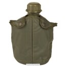 Feldflasche Belg.0,75l mit H&uuml;lle PVC Oliv Neuwertig