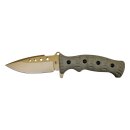 Fahrtenmesser Desert Gold Rubbergrip full tang 100mm mit Kydexscheide, G&uuml;rtelclip -IM