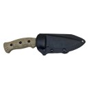 Fahrtenmesser Desert Gold Rubbergrip full tang 100mm mit Kydexscheide, G&uuml;rtelclip -IM