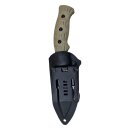 Fahrtenmesser Desert Gold Rubbergrip full tang 100mm mit Kydexscheide, G&uuml;rtelclip -IM