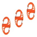 Karabinerhaken Mini Kunststoff Orange 3Stck