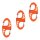 Karabinerhaken Mini Kunststoff Orange 3Stck