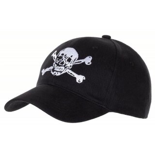 Cap Baseball Schwarz mit Totenkopf Verstellbar