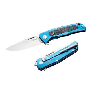 Taschenmesser LionSteel Q4ttro Blue Ti CF