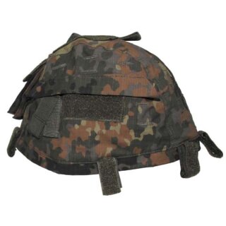 Helmbezug mit Taschen Gr&ouml;&szlig;enverstellbar Flecktarn