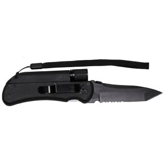 Taschenmesser EH Survival Fox schwarze Tantoklinge 85mm Jack Knife S&auml;gezahnung
