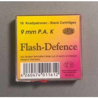 Platzpatronen Messing 9mmPAK Wadie Flash Defence Stopblitz 10Stck ab18